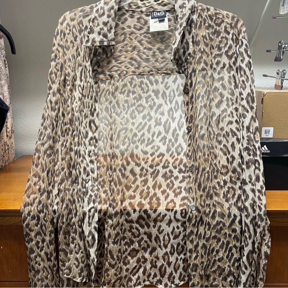 Dolce & Gabbana Leopard Print Button Down Shirt